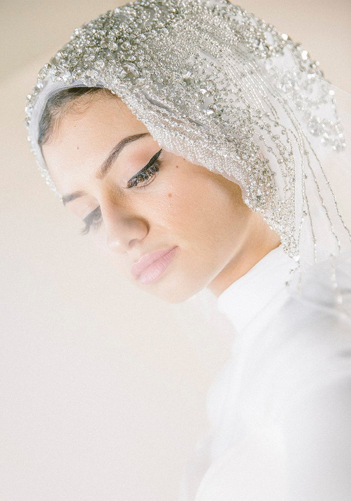 Scarlet Vine Cathedral Veil – Hijab Couture Bridal